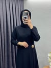E06 Kupra Elbise  Siyah