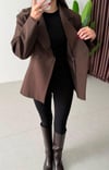 Acı Kahverengi Kruvaze Blazer Kadın Ceket