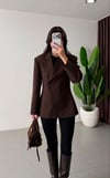 Acı Kahverengi Kruvaze Blazer Kadın Ceket