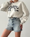 Fabulously Gri Crop Bel Lastikli Kadın Sweatshirt