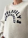 Fabulously Gri Crop Bel Lastikli Kadın Sweatshirt