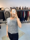 Kolsuz Örme Cepli Düğme Detaylı Gri Kadın Yelek