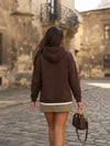 ADU Kapüşonlu Yan Fermuar Detaylı Şardonlu Sweatshirt