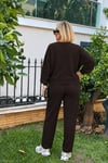 ADU Yarasa Kollu Bisiklet Yaka Viskon Bluz ve Pantolon Takımı