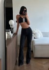 ADU Yüksek Bel Geniş Paça Kadın Jean Pantolon