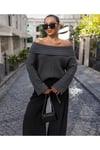 Kadın kahverengi oversize bisiklet yaka kazak