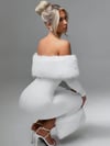 KELLY KÜRK DETAY MİDİ ELBİSE