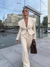 LEA YAKALI CEKET PANTOLON SET