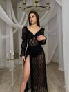 SELİS İNCİ DETAYLI SHORTS UZUN ELBİSE