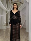 SELİS İNCİ DETAYLI SHORTS UZUN ELBİSE
