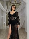 SELİS İNCİ DETAYLI SHORTS UZUN ELBİSE