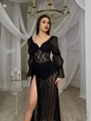 SELİS İNCİ DETAYLI SHORTS UZUN ELBİSE