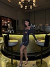 TAŞLI BUZZY GLOPLU MİNİ ELBİSE