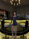 TAŞLI BUZZY GLOPLU MİNİ ELBİSE