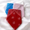  3'lü Etnik Desenli Açık Mavi, Pembe Ve Kırmızı Renk %100 Kotonı Bandana