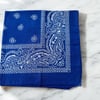  Mavi Renk Etnik Desenli %100 Koton Bandana