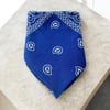  Mavi Renk Etnik Desenli %100 Koton Bandana
