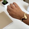 14K Altın Kaplama Plaka Kelepçeli Bileklik