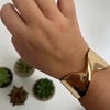 14K Altın Kaplama Plaka Model Çapraz Görünümlü Alttan Ayarlamalı Bileklik