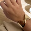14K Altın Kaplama Plaka Model Çapraz Görünümlü Alttan Ayarlamalı Bileklik