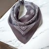 3'lü Etnik Desenli Mor, Açık Kahve Ve Gri Renk %100 Koton Bandana