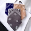 3'lü Etnik Desenli Mor, Açık Kahve Ve Gri Renk %100 Koton Bandana