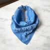 Açık Mavi Renk  desenli%100 koton Bandana