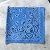 Açık Mavi Renk  desenli%100 koton Bandana