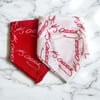 Atatürk Imzalı Kırmızı ve Beyaz 2'li Renk Unisex Cotton Bandana Fular 23 Nisan Bandana