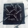 Atatürk imzalı Siyah Unisex %100 Koton Bandana 23 NISAN,29EKIM