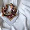 Beyaz Renk içi renkli desenli%100 koton Bandana