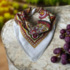 Beyaz Renk içi renkli desenli%100 koton Bandana