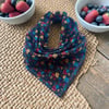 Beyaz ve Siyah Renk Küçük Çiçekli 2'li %100 Koton Bandana