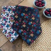 Beyaz ve Siyah Renk Küçük Çiçekli 2'li %100 Koton Bandana