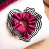 Bordo Kenarları Tül  Scrunchie Büyük Boy Simit Toka