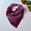 Bordo Renk Etnik Desenli %100 Koton Bandana