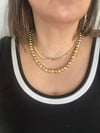 Çelik Gold Renk 5mm Burgu Zincir Kolye Ve Gold Ve Gümüş Renk Topçuk Model 2'li Kolye Kombini