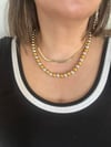 Çelik Gold Renk 5mm Burgu Zincir Kolye Ve Gold Ve Gümüş Renk Topçuk Model 2'li Kolye Kombini