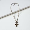 Çelik Gold Renk Zincir F Harf Ucu Arı Model 45 Cm Kolye 