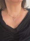 Çelik Gold Renk Zincir Y Harf Ucu Arı Model 45 Cm Kolye 