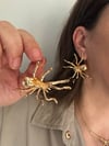 Gold Renk Örümcek Model Tasarım küpe