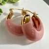 Gold Ve Pembe Renk  Halka Küpe
