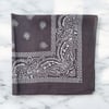 Gri Renk Etnik Desenli %100 Koton Bandana, Saç Bandı