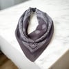 Gri Renk Etnik Desenli %100 Koton Bandana, Saç Bandı