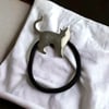 Gümüş Renk Metal Kedi Figürlü Model Simit Toka
