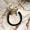 Gümüş Renk Metal Kedi Figürlü Model Simit Toka