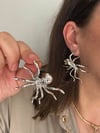 Gümüş Renk Örümcek Model Tasarım küpe
