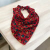 Hardal, Kırmızı ve Mor Renk Küçük çiçekli %100 Koton Bandana