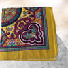 Hardal Renk içi renkli desenli%100 koton Bandana