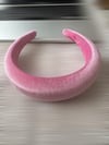 Kadife Açık Pembe Renk Dolgulu Düz Saç Taçı